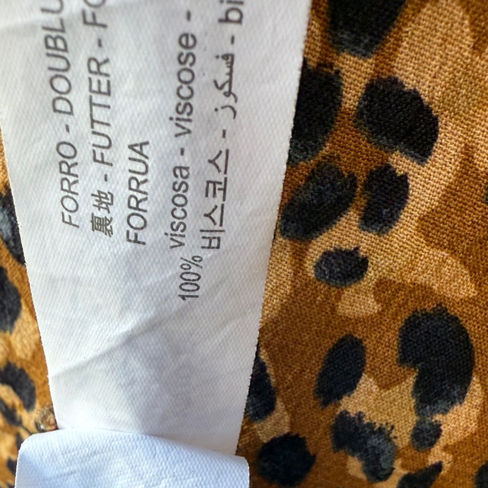 Zara Brown Leopard Long Sleeve Dress ties on the side S - Picture 11 of 12